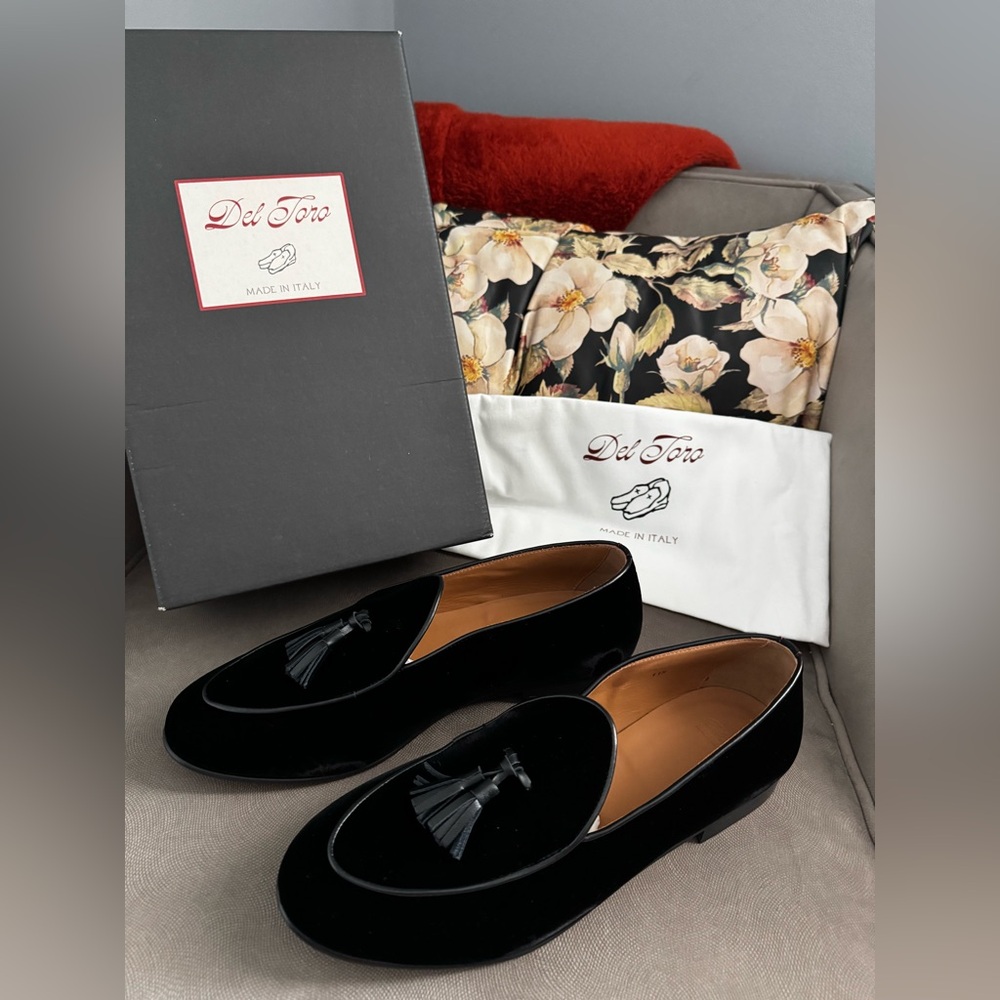 Del Toro Black Velvet Men's Loafers
